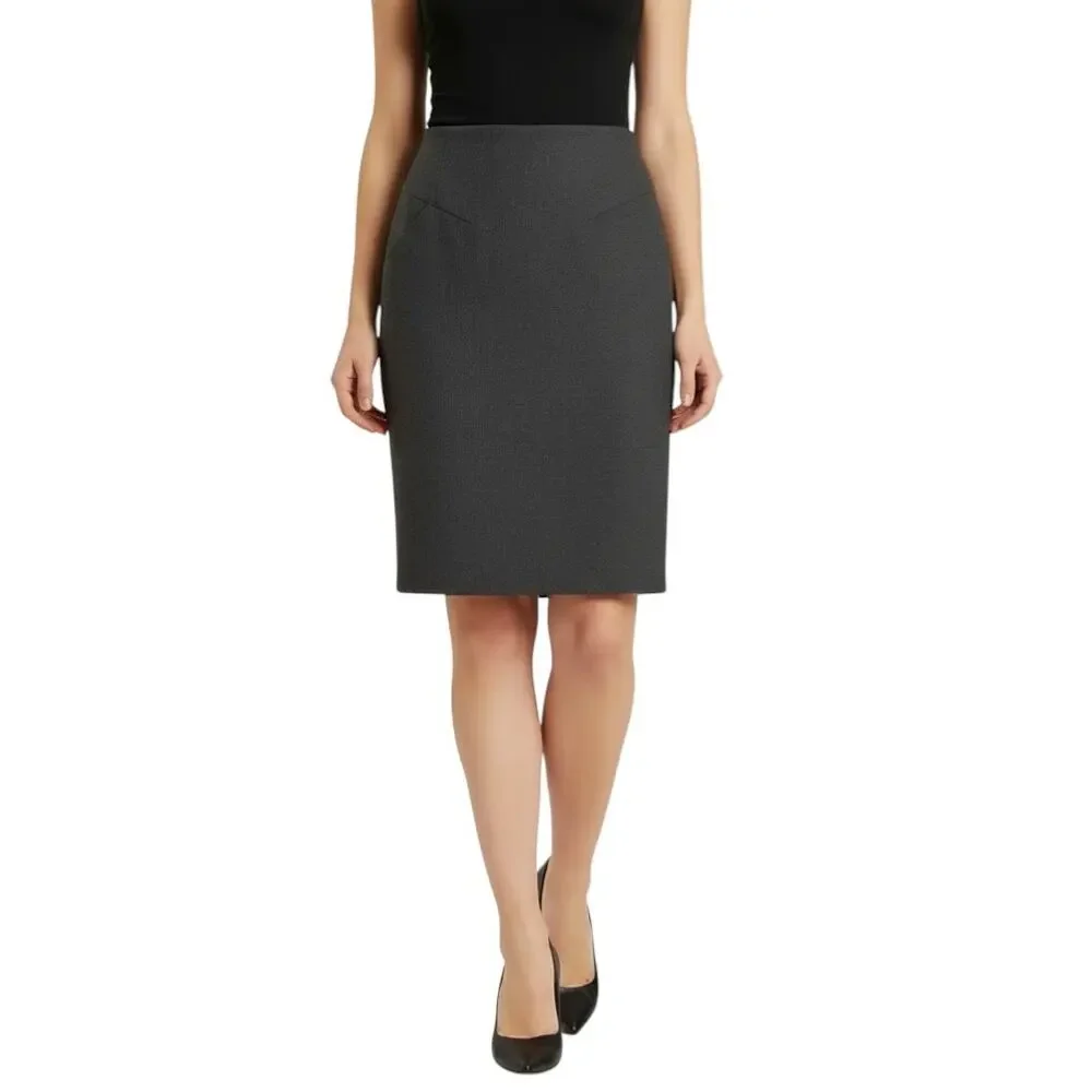 Chanel Vintage Gray Knee-Length Skirt, Small